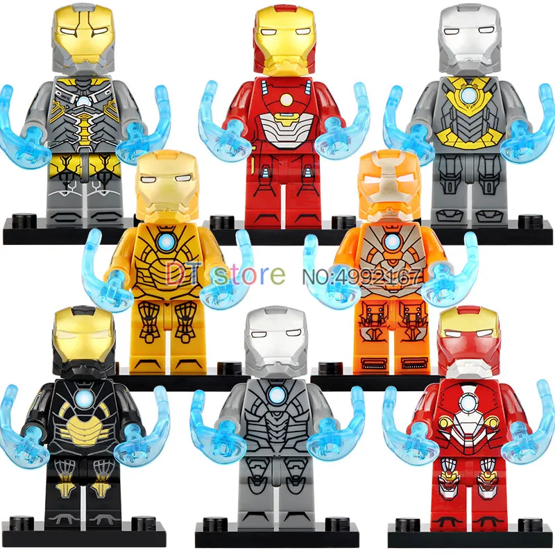 

Building Blocks Iron Man Series Super Heroes Bricks MK14- MK28 New Iron Man War Machine For Children Toys Gift X0254