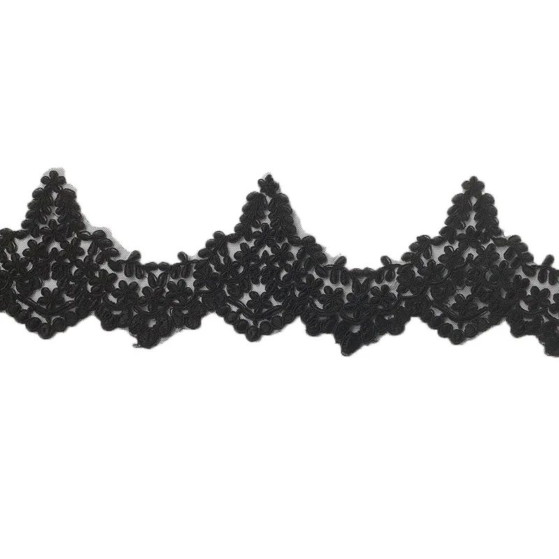 

10 ярдов, популярная черная модная черная кружевная отделка «сделай сам», вышивка, блестящая Кружевная аппликация, отделка, ручная работа, аксессуары «сделай сам» 12 см