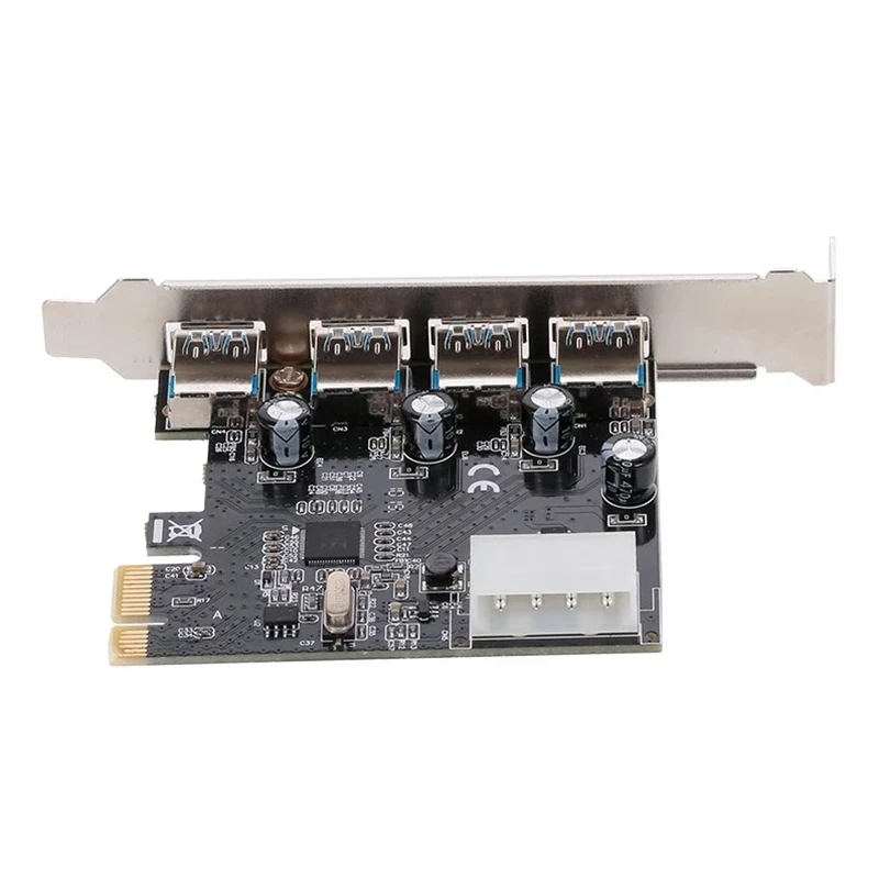 PCI-E до 4 портов USB3.0 карта расширения PCI Express до USB3.0 карта адаптера с большим 4-контактным интерфейсом питания для настольного ПК