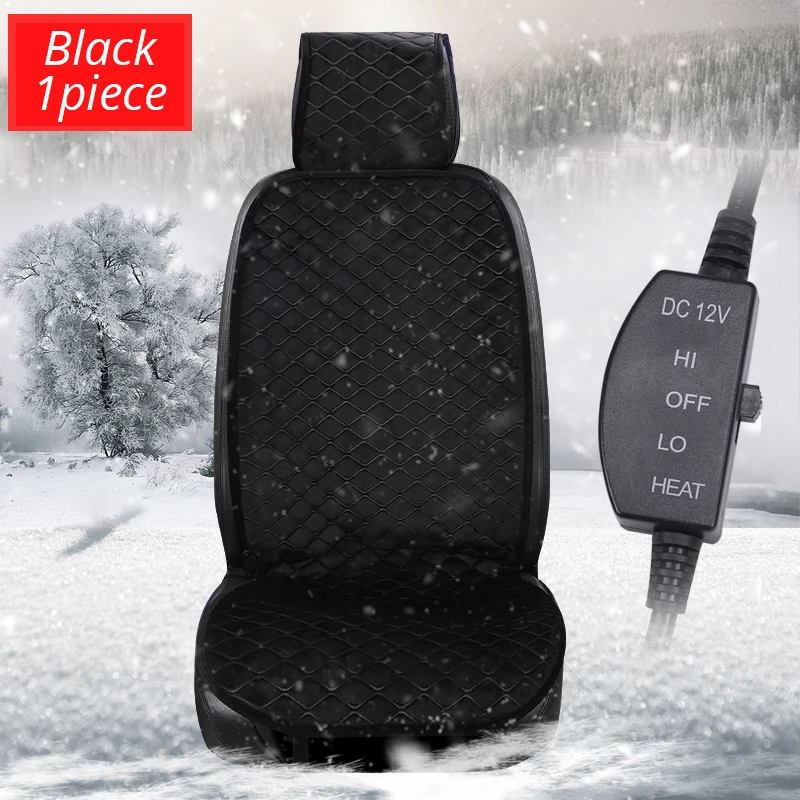 1PCS Black 2 шт./1 шт. зимняя подушка с подогревом, теплая подушка, четыре цвета на выбор для большинства автокресел - Название цвета: 1PCS Black