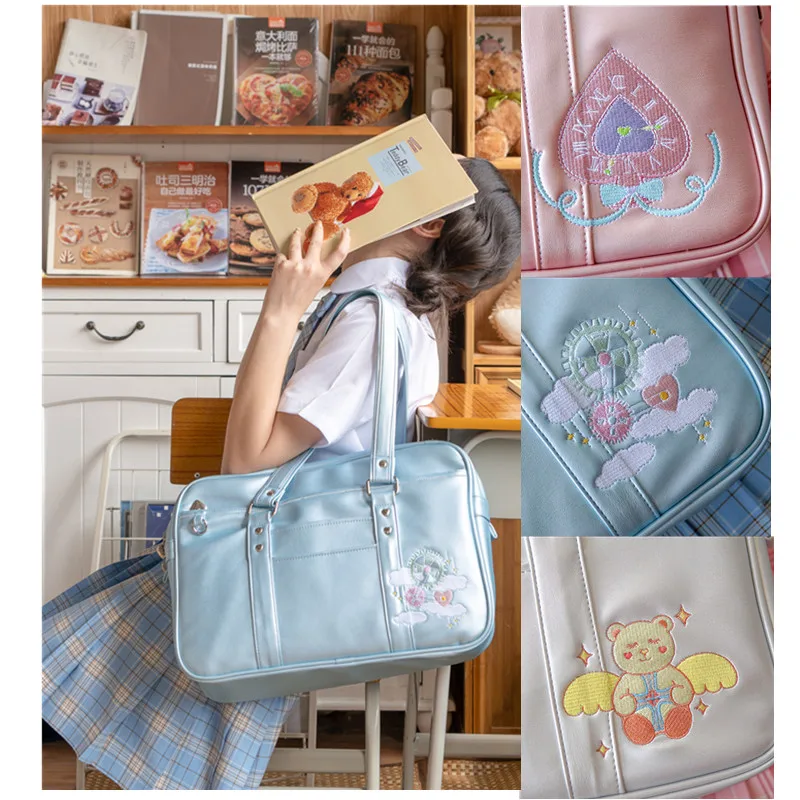 Колледж Стиль sweet lolita сумка Милая Вышивка Jk форма для кавайной девушки студента