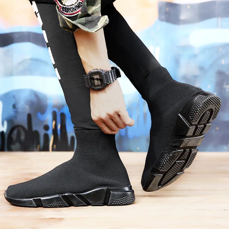 Новинка кроссовки для женщин и мужчин вязаный верх дышащая спортивная обувь