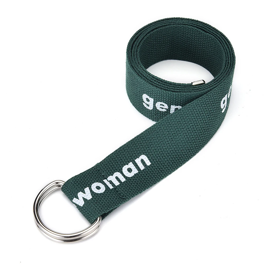 130cm Neutral Nylon Canvas Belt Printing Ring Double Buckle Student Belt Canvas waistband Belt with double buckle Fashion