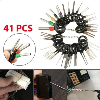 

41Pcs/Set Car Terminal Removal Tools Car Electrical Wiring Crimp Connector Pin Extractor Kit Car Repair Hand Tool Plug Key