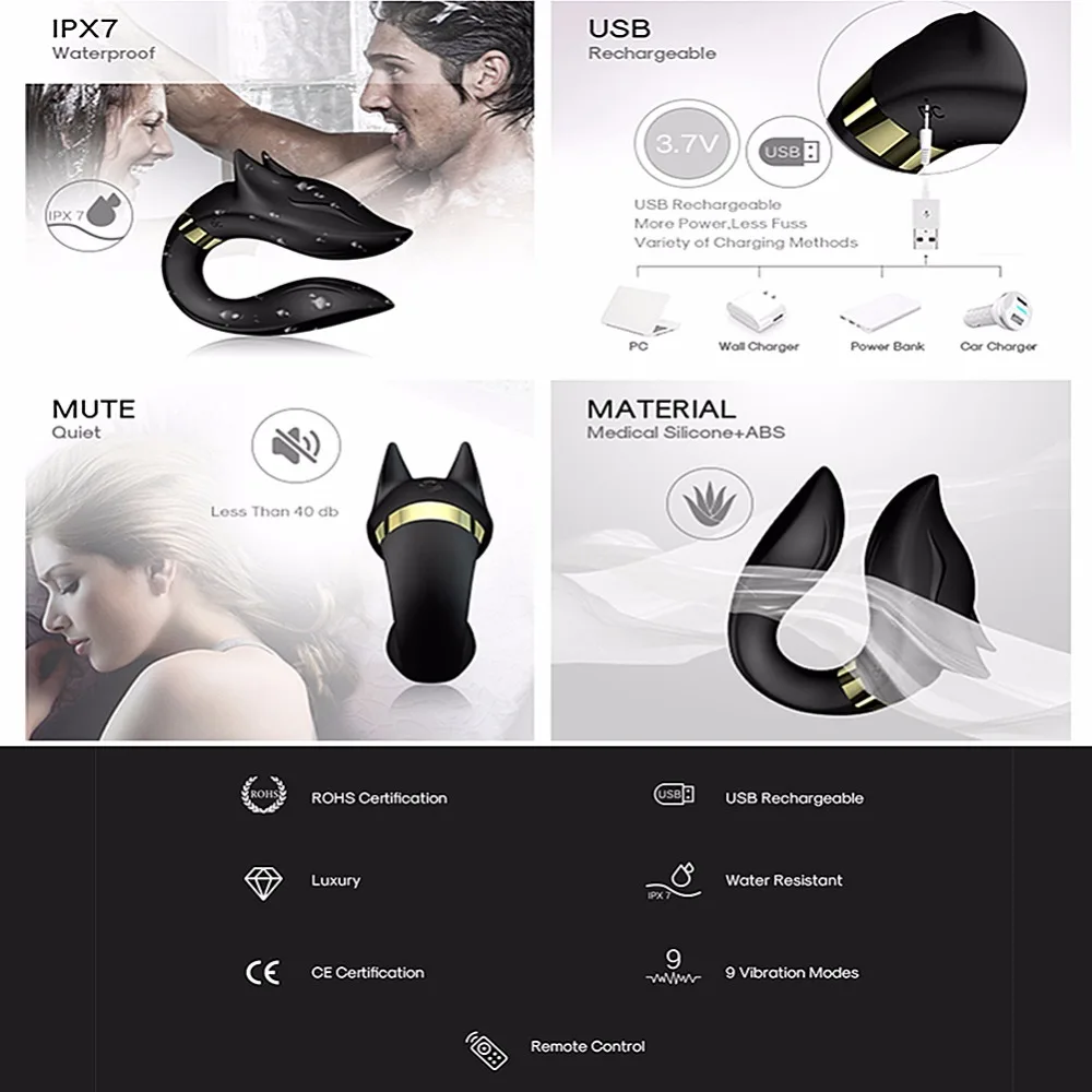  Double head Vibrator For Women 9 Speed U Shape Stimulate Vagina Cclitoris For Women Masturbate Wireless Remote Control Sex Toys (10)