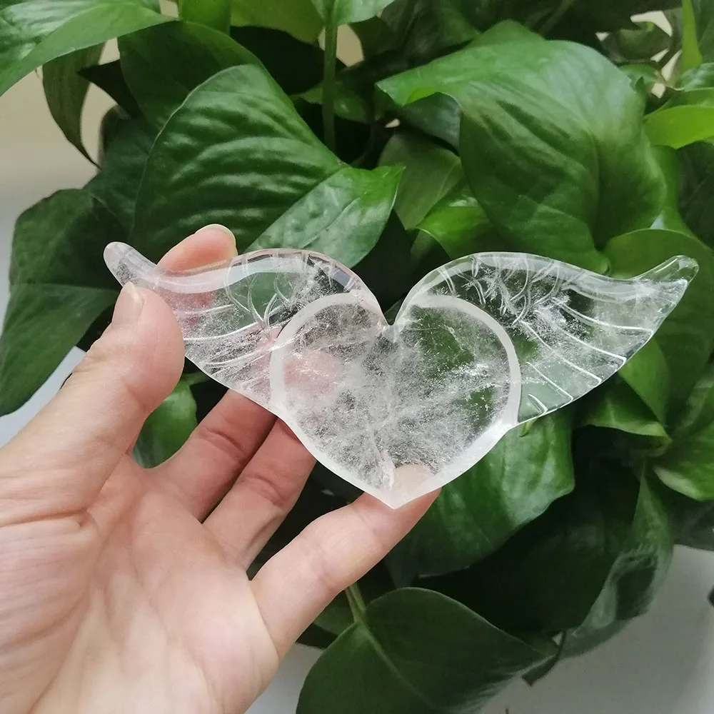 High Quality Natural Clear Quartz Flying Heart Shape Stone Hand Crafted For Gift&Home Decor ZT