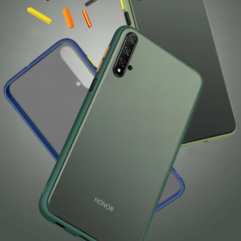 Силиконовый матовый чехол-накладка с отдельной кнопкой для Huawei Honor 20 Pro Play 3 9X |
