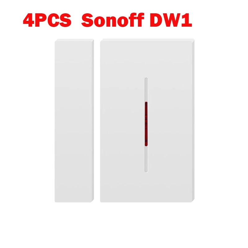 Интеллектуальный выключатель света SONOFF DW1 умный дом дверная и оконная сигнализация датчик вторжения и Sonoff RF Bridge 433 МГц для умного дома безопасности Наборы ewelink - Комплект: 4pcs DW1