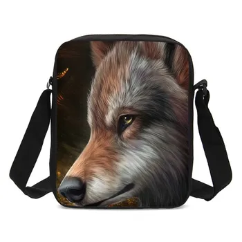 

Mini Crossbody Bags For Boys Girls Cool Animal Wolf 3D Printing Messenger Bags Casual Tote Handbags Kids Sling Bags Sac A Main