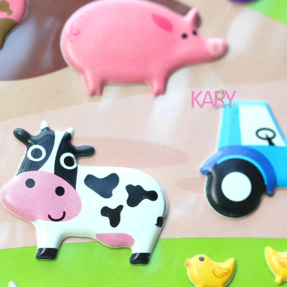 

Cute Farms Sheep Goats Cows Pigs Horses Ducks Livestock Bubble Stickers Scrapbooking Kawaii Gift Reward Kids Toys For Children