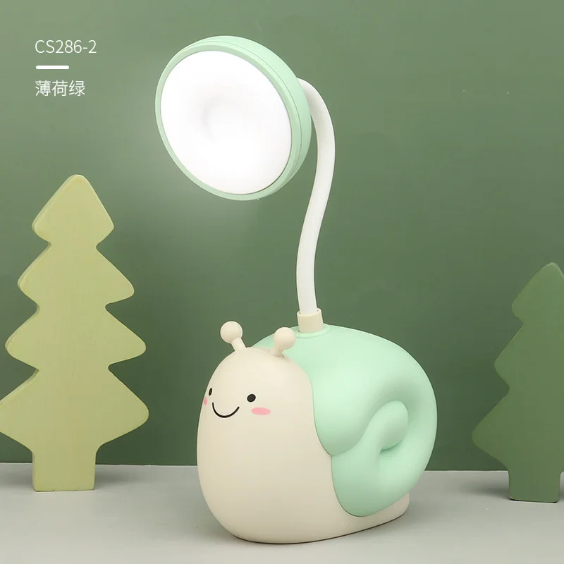 New Cute Fun Snail Desk Lamp Pen Holder Led Students And Children Reading And Learning Small Desk Lamp USB Charging Night Lamp star wars night light Night Lights