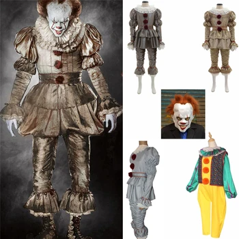 

Movie Clown Stephen King's It Cosplay Costume Pennywise Costume Adult Costume Fancy Halloween Outfit Suit Clown Costume full set