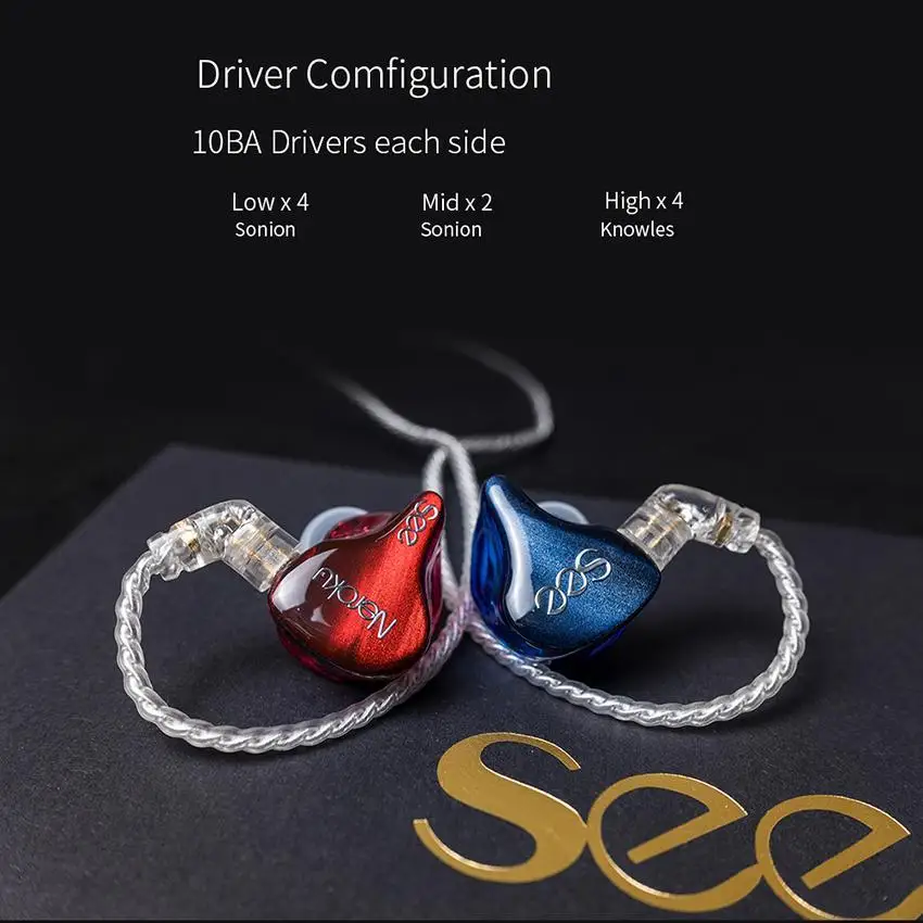SeeAudio Nekoru10 N10 10BA Knowles Balanced Armature Tuning Customize HIFI Music Monitor DJ Studio Audiophile Earbuds Earphones