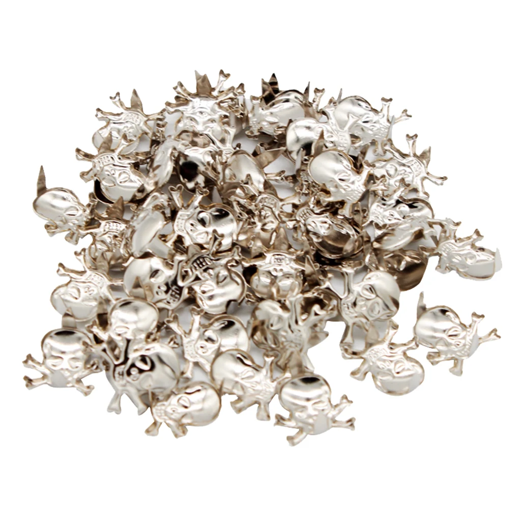 

50Pcs Gothic Skeleton Skull Metal Studs Claw Rivets For Clothing Shoes Bags Decoration DIY Leather Craft
