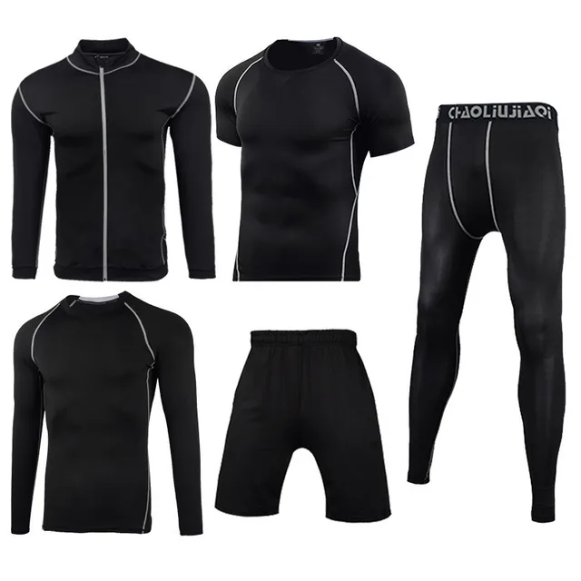 Men Sportswear Compression Sport Suits Quick Dry Running Sets Clothes Sports Joggers Training Gym Fitness Tracksuits Running Set Men sportswear 5-8