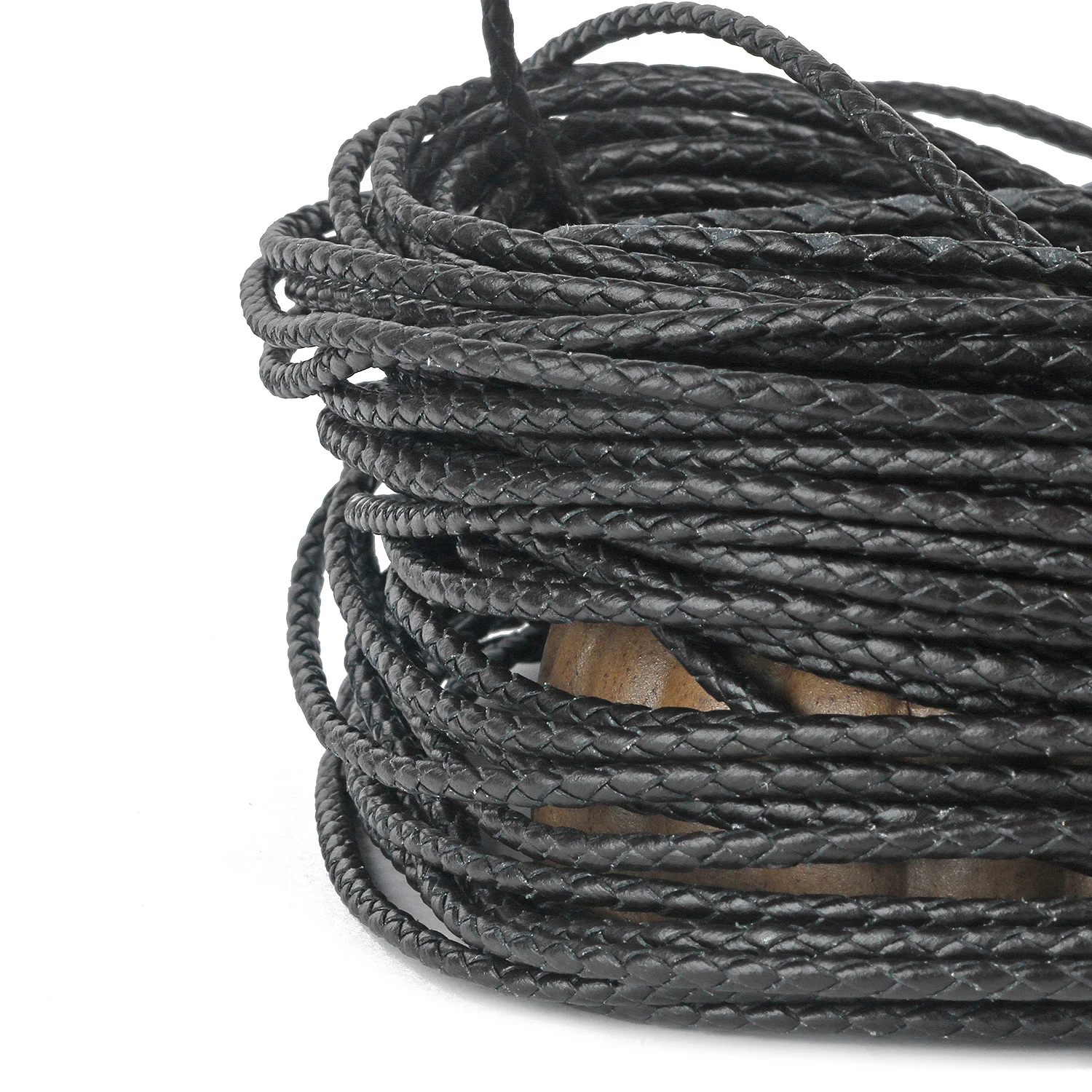 Cuerda de cuero auténtico de 19.7 ft/lote, cuerda redonda de cuero negro y  marrón, para hacer pulseras y joyas