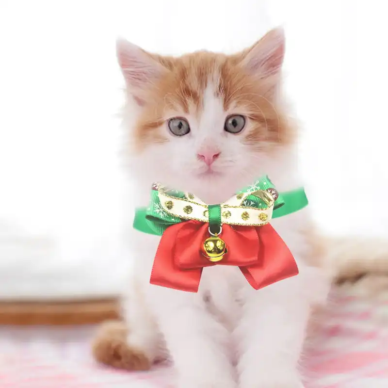 cat christmas bow tie collars