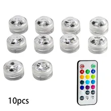 10 шт., 3 см, полноцветные, водонепроницаемые, вечерние, для аквариума, RGB, подводные, 20 ключей, беспроводные, погружные, алмазные, Twist