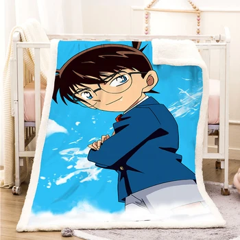 

Detective Conan Funny Character Blanket 3D Print Sherpa Blanket on Bed Home Textiles Dreamlike Style 07