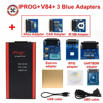 

IPROG+ Iprog Programmer V84 Support 2019 Year 3in1 IMMO + Mileage Correction + Airbag Reset With K Line/CAN BUS/MB IR Adapters