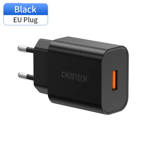 CHOETECH Универсальный 12/18 Вт USB Зарядное устройство US EU Plug дорожное настенное зарядное Зарядное устройство usb-адаптер Smart Зарядное устройство мобильного телефона Зарядное устройство для iPhone 8 Plus - Тип штекера: EU 18W