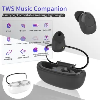 

TWS bluetooth sport earphone Charging Box with headset gamer button control 9D wireless soundpeats for iPhone For Android earbud