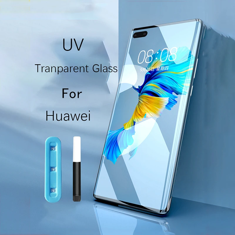 Защитное стекло закаленное УФ-стекло с жидким клеем для Huawei P40/P30/P20/Mate 30/20 Pro lite/Honor