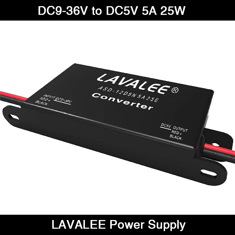 LAVALEE ASD-12D5N5A25E Вход Напряжение DC9 ~ 36V постоянного тока до Выходное напряжение DC 5V 5A 25