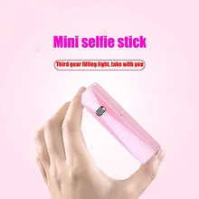 Tycipy Mini 800 мм 125 г заполняющий свет Bluetooth селфи палка пластик с пультом дистанционного управления для смартфона фото Live селфи палка