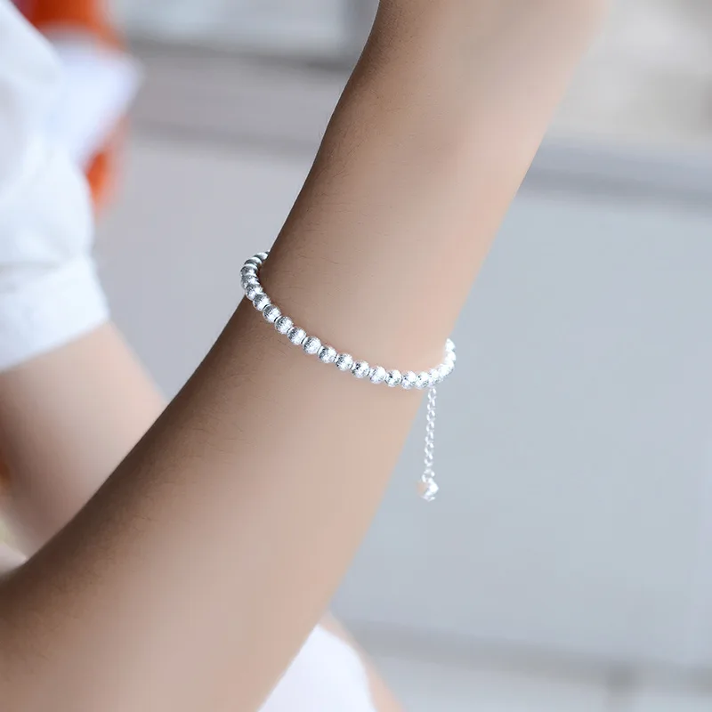 Free Shipping Top Quality Wholesale Silver Matt Beads Bracelets 925 Fashion Bracelets Fine Fashion Bracelet