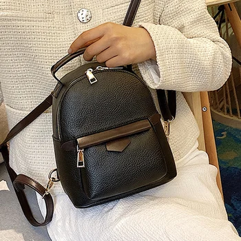 

DORANMI Solid Small Backpack Women's Schoolbag 2020 PU Leather Shoulder Book Bags Mochila Quality Rucksacks For Female BB584