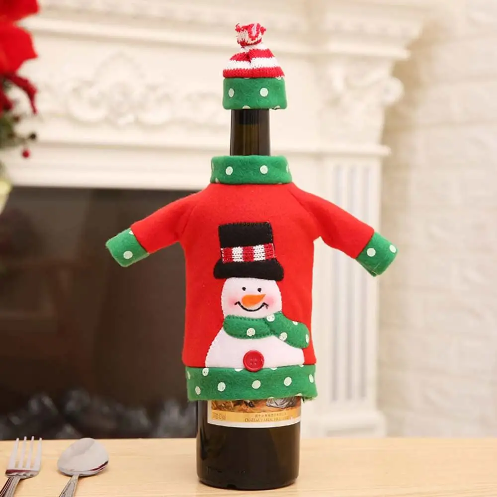 Рождественская бутылка вина крышка безликая старая кукла мужчины Рождественское украшение для дома Рождественская сумка подарок на год - Цвет: F 12X18cm