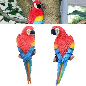 

Handmade Simulation Parrot Creative Feather Lawn Figurine Animal Bird Decoration Prop Left/Right 10x8x31cm Ornament Garden W7E9