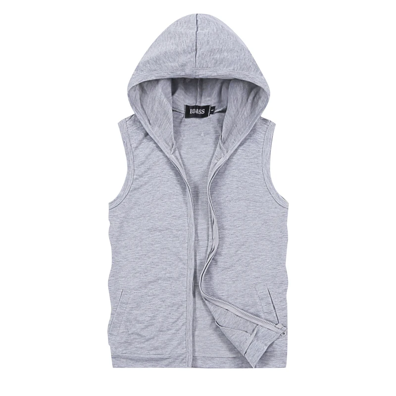 2025 Summer Hooded Sleeveless Jacket Men Asian Size M-5XL