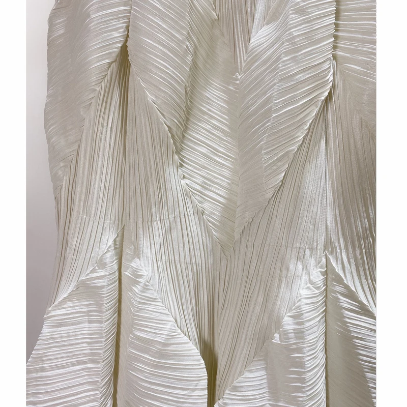 Miyake/весенне-летняя плиссированная юбка с эластичной резинкой на талии, однотонная воздушная юбка средней длины с цветочным принтом