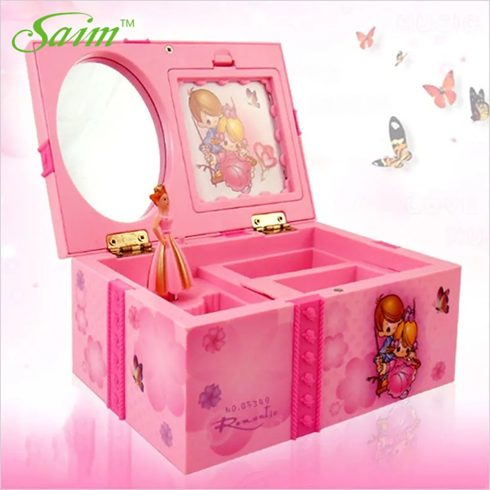 

Saim Dream Girl Music Box Plastic Musical Jewelry Boxes Hand Crank Music Box Dancing Ballerina Music Boxes for Girls Gift A-088