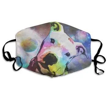 

Unisex Fashion Anti Dust Pollution Outdoor Mouth Mask with Adjustable Ear Loops, Protection Warm Windproof Pit Bull Rainbow