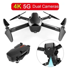 4K двойная камера Дрон gps бесщеточный 5G WiFi RC Квадрокоптер FPV автоматический возврат складные мини дроны