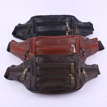 

New Men Leather Hip Belt Fanny Pack Waist Purse sling Bag Wallet Purse Holder