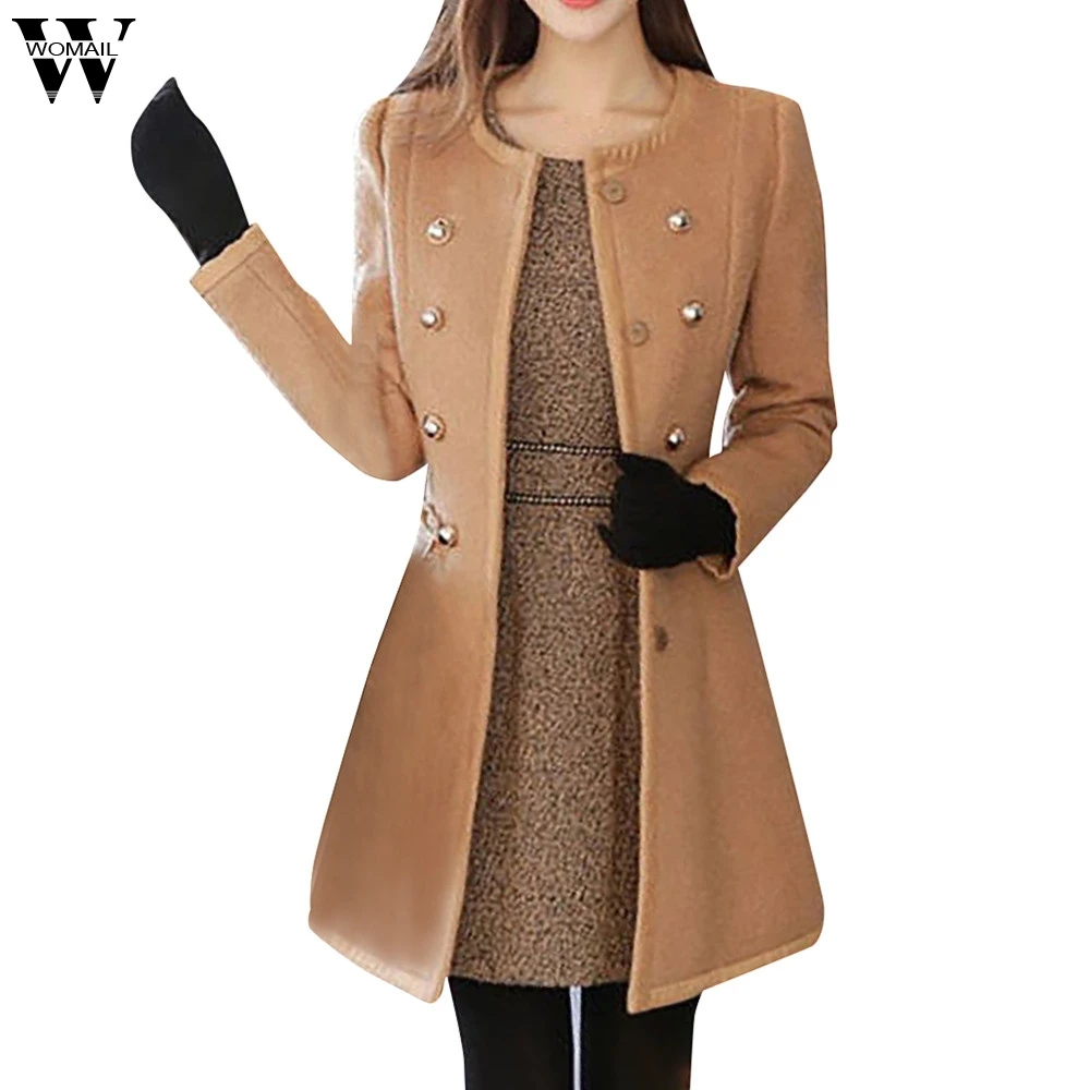 Womail Womens Coats Winter Women Warm Outwear Wool Lapel Trench Parka Coat Jacket Overcoat StylsihWi women coat S-2XL