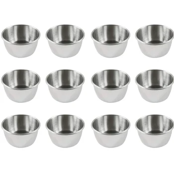 

12Pcs Stainless Steel Container Food Storage Containers for Portion Control Sauces Spices Liquid Dips