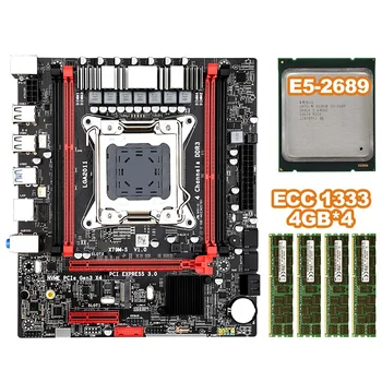 

X79MS LGA2011 Motherboard Set Combos with E5 2689 4-Ch 4x4GB 16G 133hz DDR3 ECC Support M.2 NVMe SATA3 USB3.0