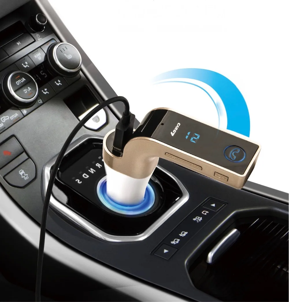 Хэндс-фри 4-в-1 Беспроводной Bluetooth FM передатчик G7+ AUX модулятор Автомобильный комплект MP3-плеер SD USB ЖК-дисплей автомобильные аксессуары