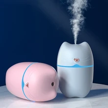 

Mini Air Humidifier Ultrasonic Aromatherapy Diffuser Aromatherapy Sprayer Cartoon Cat USB Mist Maker Purifier Night Light