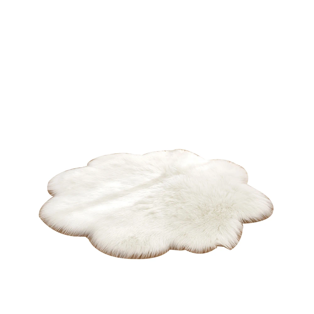 Декоративный Напольный ковер в форме цветка, однотонный ковер для дома, гостиной, пушистый Европейский стиль, многоцелевой мягкий искусственный плюш, нескользящий