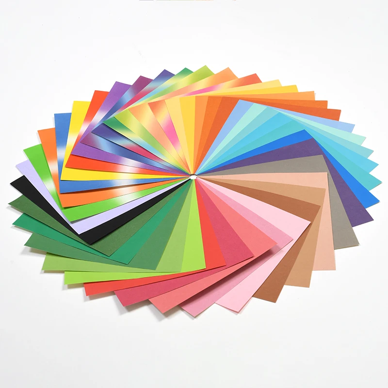 50 Uds cuadrado Origami Arte de papel multicolor de papel plegable niños Juguetes educativos de Aprendizaje Temprano álbum de recortes de manualidades hechas a mano arte Decoración