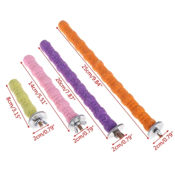 

Bird Parrot Perch Stand Holder Colorful Wood Toy Grinding Claw Pet Cage Platform LX9C