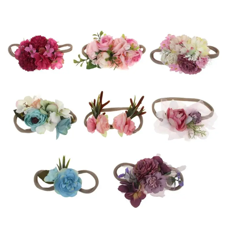 

Princess Flower Headband Newborn Baby Boy Girl Artificial Floral Photography Prop Hair Accessories Infant Headwear