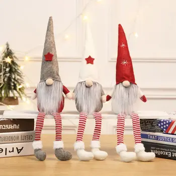 

Plush Santa Gnome Doll Christmas Desktop Ornament Xmas Home Bar Shop Decoration Christmas Nordic Elf Figurine Holiday Gift