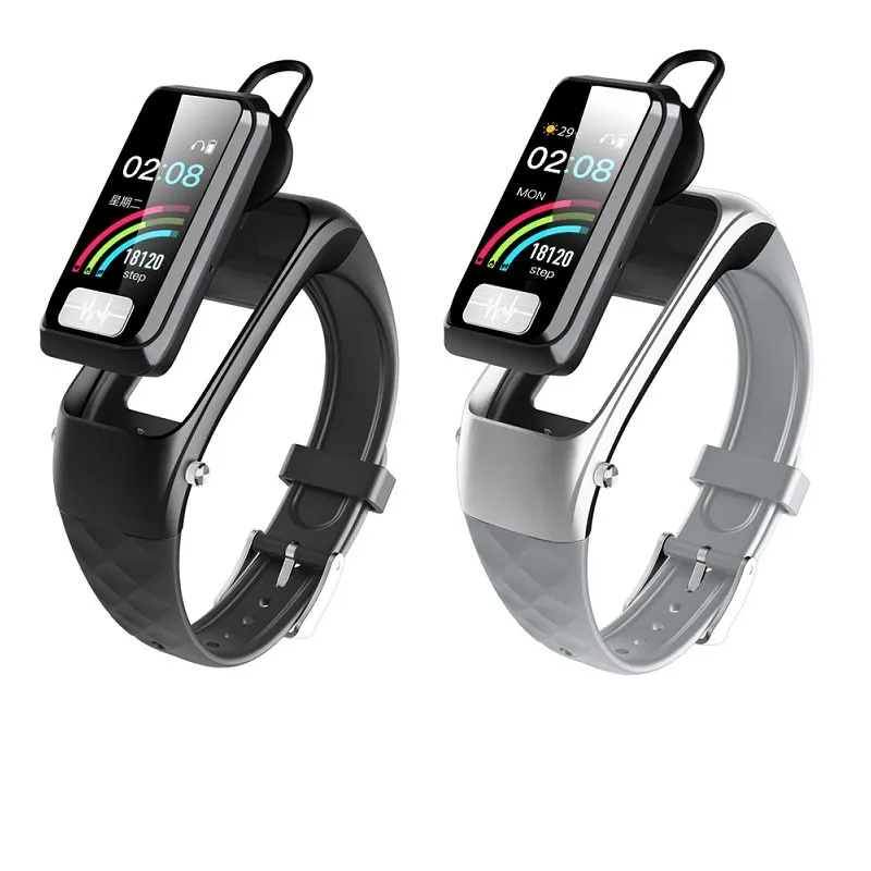 Smart Wearable Bracelet Watch Bluetooth Earphone 2 in 1 AI ECG+PPG Heart Rate Blood Pressure Monitor Sports Drive Call Phone